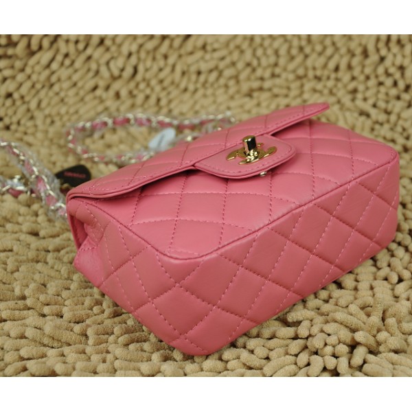 Chanel Flap Bag Agnello Mini Rosa A Forma Di Cuore Charm