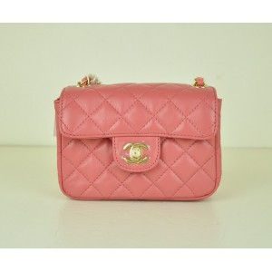 Lembo Rosa Mini Borse Chanel In Pelle Fiore Con Oro