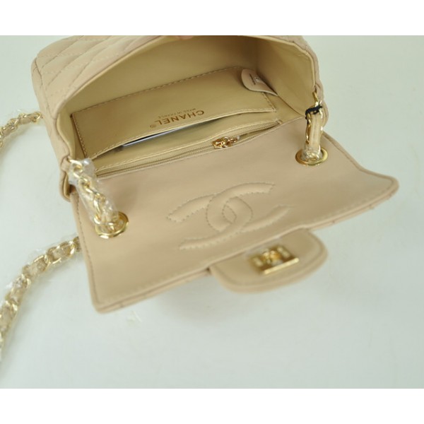 Mini Borse In Pelle Di Agnello Chanel Flap Beige Con Finiture In