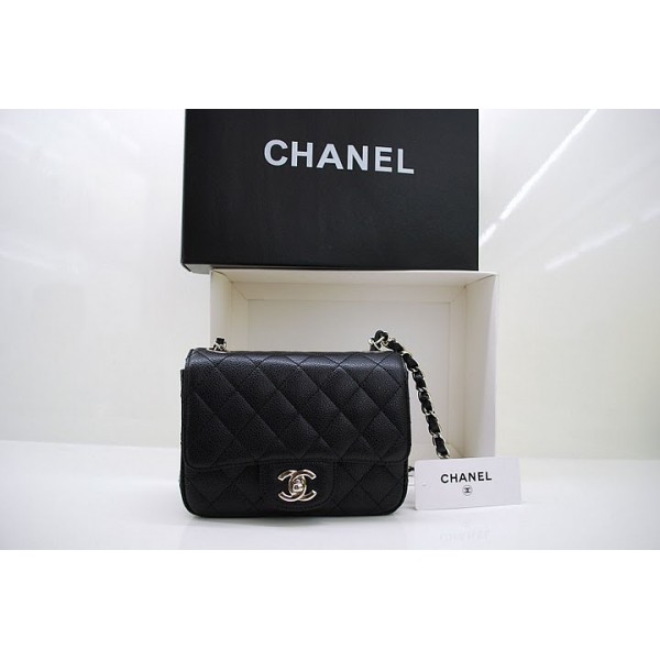 Nuovi Chanel Nero Caviar Leather Flap Borse Mini Con Ghw