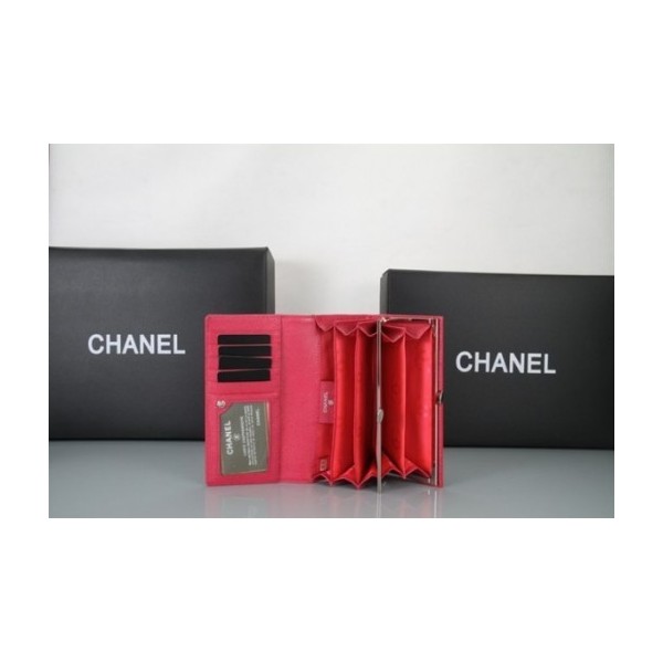 Chanel 2011 New Leche Portefeuilles Muir En Rouge Grain