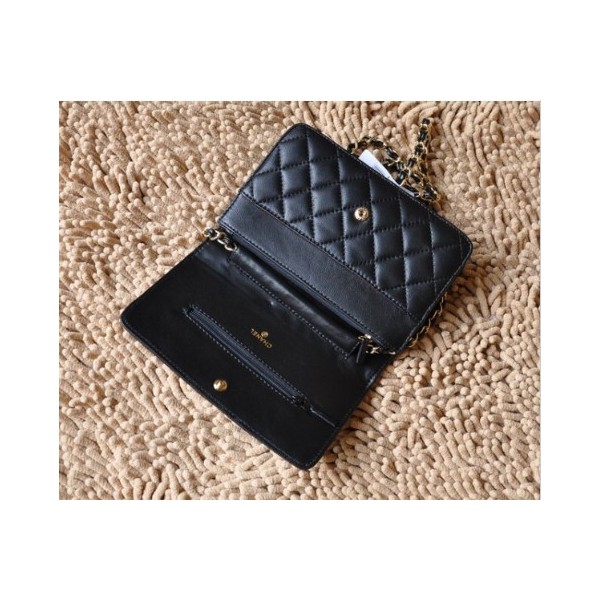 Chanel 2011 Nouvelle Portefeuilles Agneau Noir A33814 Avec Oro H