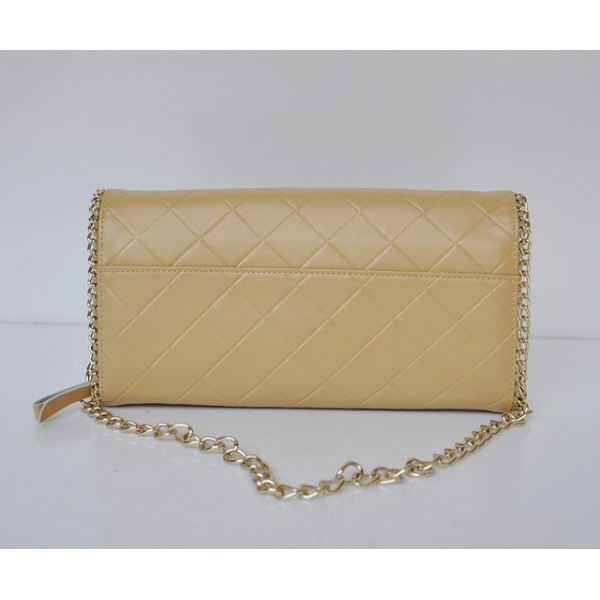 Chanel 2012 Quilted Flap Portafogli In Pelle Di Agnello Albicocc