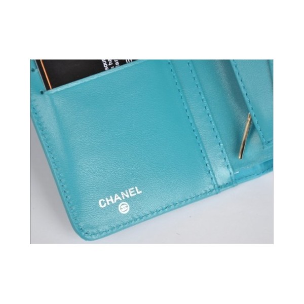 Chanel A31508 Lac Vert Portefeuilles Avec En Muir Verni Firma Pa