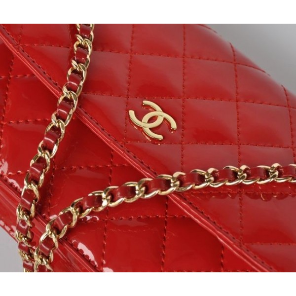 Chanel A33814 Muir Rouge Avec Des Portefeuilles Di Brevetti Dor