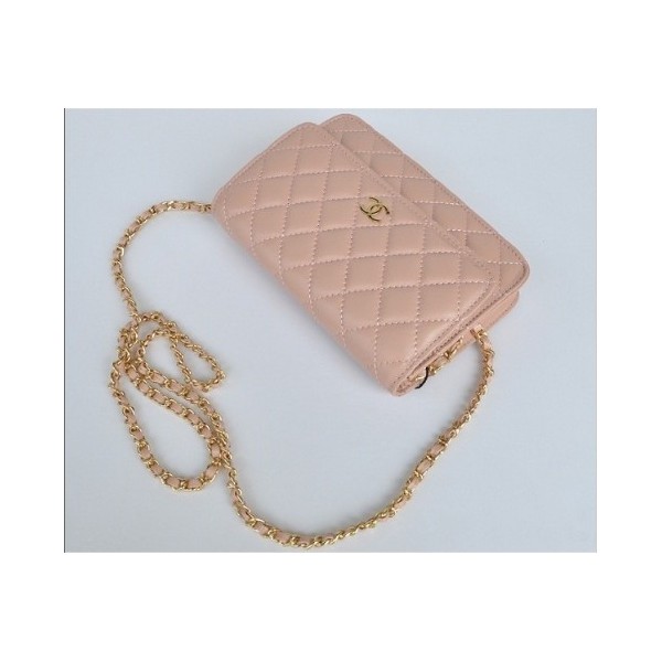 Chanel A33814 Portefeuilles Classique En Rose Agneau Avec Ghw