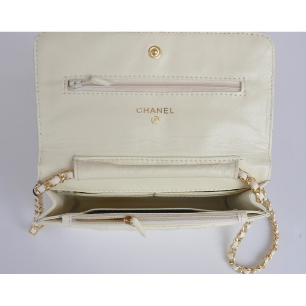 Chanel A33814 Portefeuilles Muir En Blanc Dagneau Off Avec Ghw