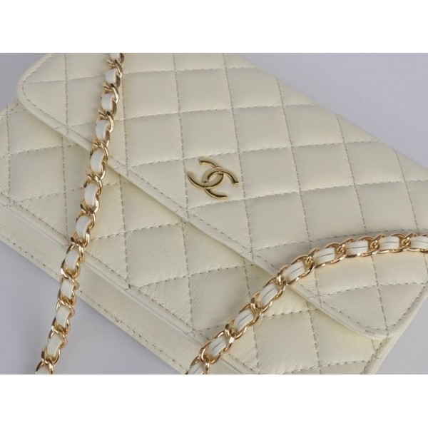 Chanel A33814 Portefeuilles Muir En Blanc Dagneau Off Avec Ghw