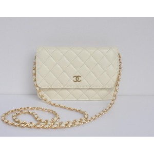 Chanel A33814 Portefeuilles Muir En Blanc Dagneau Off Avec Ghw