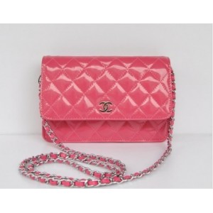 Chanel A33814 Portefeuilles Muir Verni En Rouge Peach Avec Shw