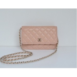 Chanel A33814 Portefeuilles Agneau Rose Avec Dargent Hw