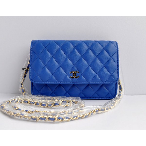 Chanel A33814 Portefeuilles Avec Bleu Dagneau Da Inizione