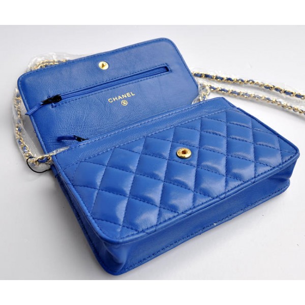 Chanel A33814 Portefeuilles Avec Bleu Dagneau Da Inizione