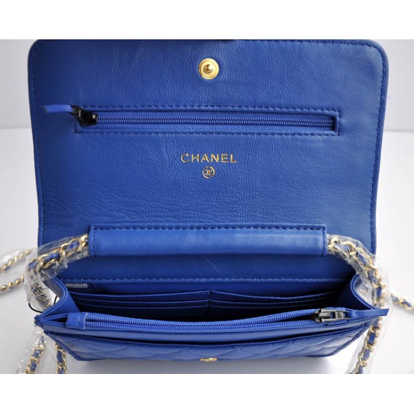 Chanel A33814 Portefeuilles Avec Bleu Dagneau Da Inizione