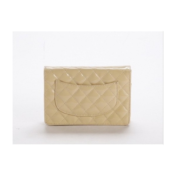 Chanel A33814 Portefeuilles En Muir Verni Abricot Avec Oro Hw