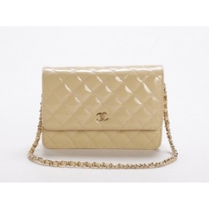 Chanel A33814 Portefeuilles En Muir Verni Abricot Avec Oro Hw