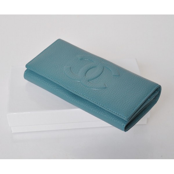 Chanel Bleu Classique Vachette Sollievo Portefeuilles Cc Logo