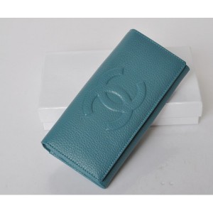 Chanel Bleu Classique Vachette Sollievo Portefeuilles Cc Logo