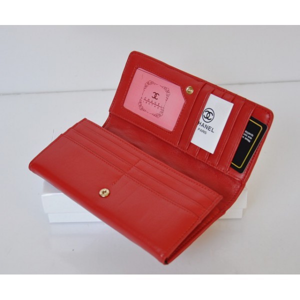 Portefeuilles Muir Chanel 2012 En Rouge Avec Dagneau Ac Da Logo