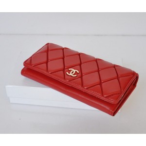 Portefeuilles Muir Chanel 2012 En Rouge Avec Dagneau Ac Da Logo