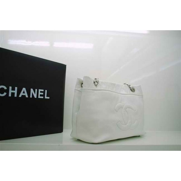 Chanel 2010 Bianco In Pelle Borse Caviar Con Chanel Firma