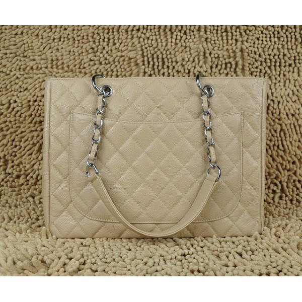 Chanel A20995 Caviar Leather Tote Shopping Gst Beige Con Shw