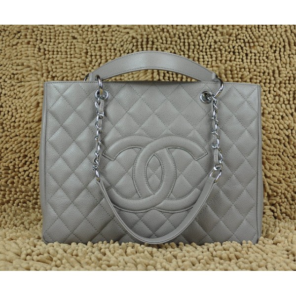 Chanel A20995 Classic Grigio Caviar Leather Gst Shopping Bags