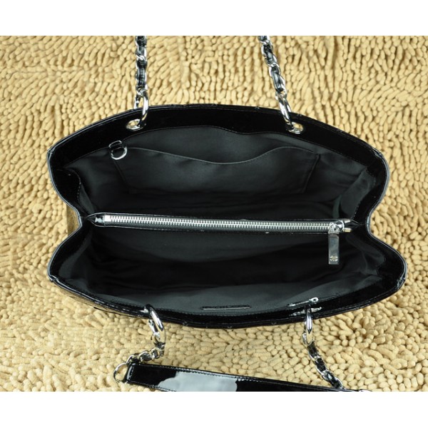 Chanel A20995 Vernice Nera Gst Shopping Tote Con Shw