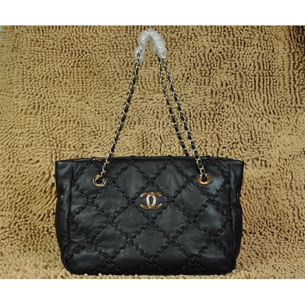 Chanel A35974 Trapuntato Agnello Nero Con Ghw Grande Sacchetto