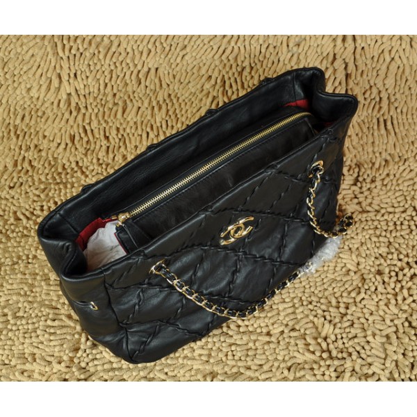 Chanel A35974 Trapuntato Agnello Nero Con Ghw Grande Sacchetto