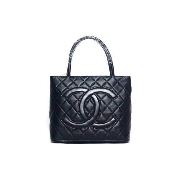 Chanel Classic Black Agnello Tote Borse & A01804