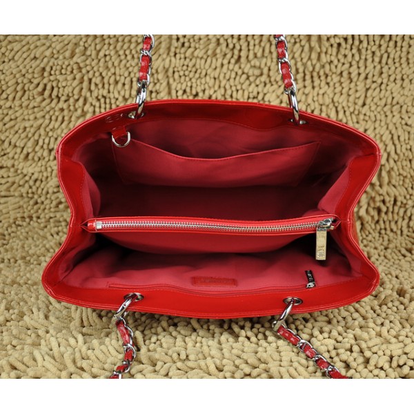 Chanel Vernice Rossa Borsa In Pelle A20995 Gst Con Hardware In A