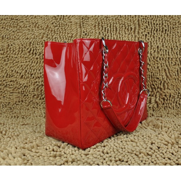 Chanel Vernice Rossa Borsa In Pelle A20995 Gst Con Hardware In A