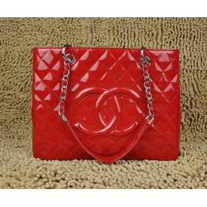 Chanel Vernice Rossa Borsa In Pelle A20995 Gst Con Hardware In A