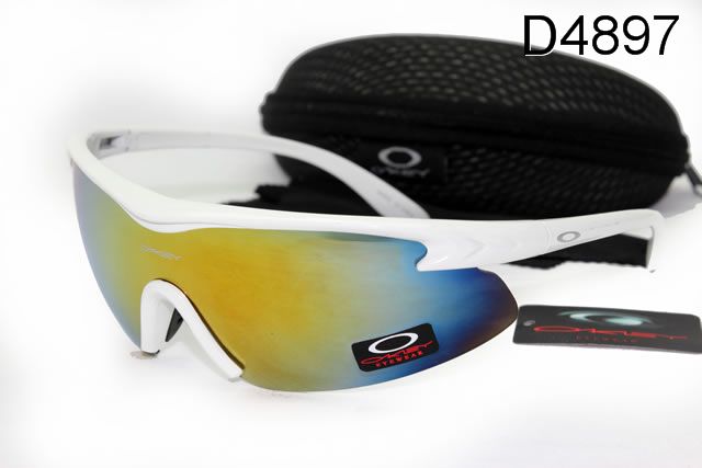 Oakley M Frame Occhiali Da Sole Shield Bianco Telaio Giallo Blu Lente