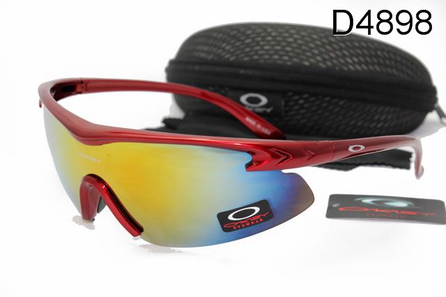 Oakley M Frame Occhiali Da Sole Shield Rosso Telaio Giallo Blu Lente