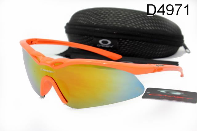 Oakley M Frame Occhiali Da Sole Shield Arancione Telaio Giallo Blu Lente