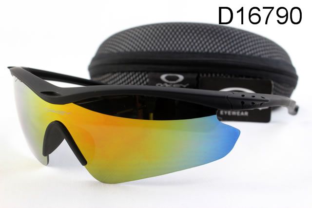 Oakley M Frame Occhiali Da Sole Shield Nero Telaio Giallo Blu Lente