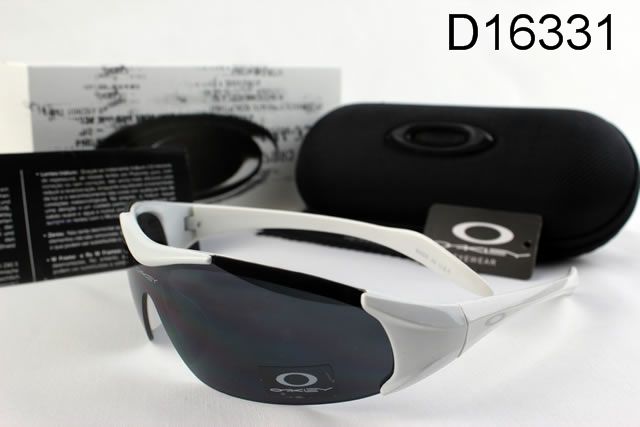 Oakley AAA Sport Shield Occhiali Da Sole Bianco Telaio Nero Lente