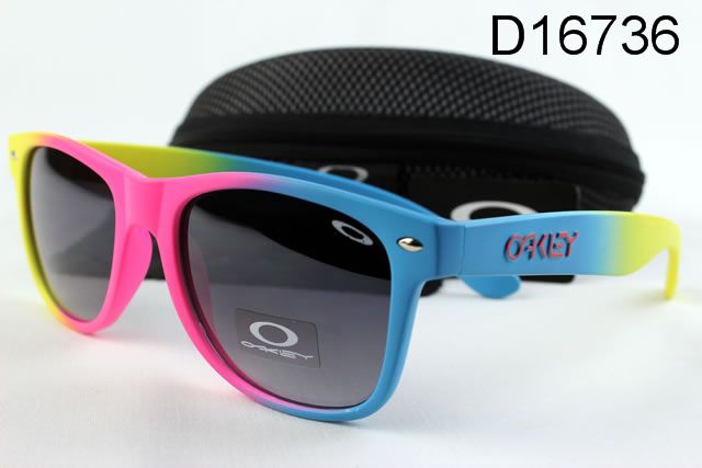 Oakley Frogskins Occhiali Da Sole Blu Giallo Rosa Telaio Profondità Grigio Lente