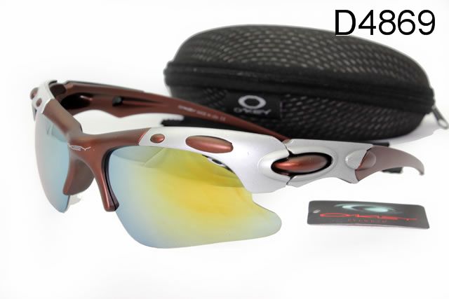 Oakley Plate Occhiali Da Sole Luce Giallo Lente Argento Caffè Telaio