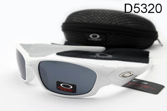 Oakley Straight Jackets Occhiali Da Sole Bianco Telaio Grigio Lente