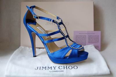 Jimmy Choo Blue Satin Platform Sandal