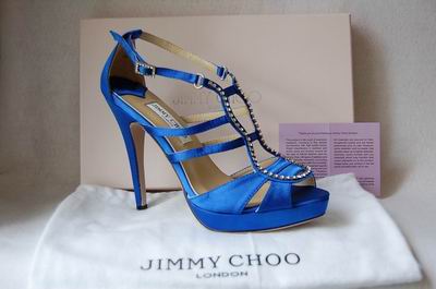 Jimmy Choo Blue Satin Platform Sandal