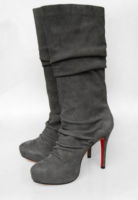 Christian Louboutin Scrunch Boots in Grey