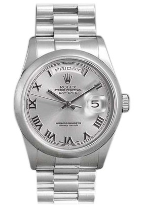 Rolex Day-Date Series Mens Automatic 18kt White Gold Wristwatch 118209-SRP