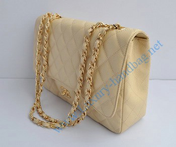 Chanel 2.55 Flap Bag 28600 Cream with gold chain