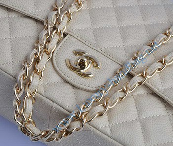 Chanel 2.55 Flap Bag 28600 Cream with gold chain