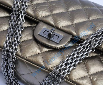 Chanel 2.55 Flap Bag 30226 Bronze with silver-grey chain