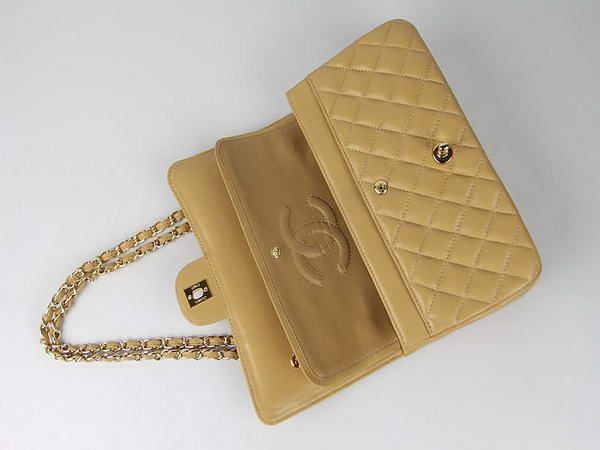 Chanel 2.55 Series Lambskin Flap Bag A1112 Apricot Gold